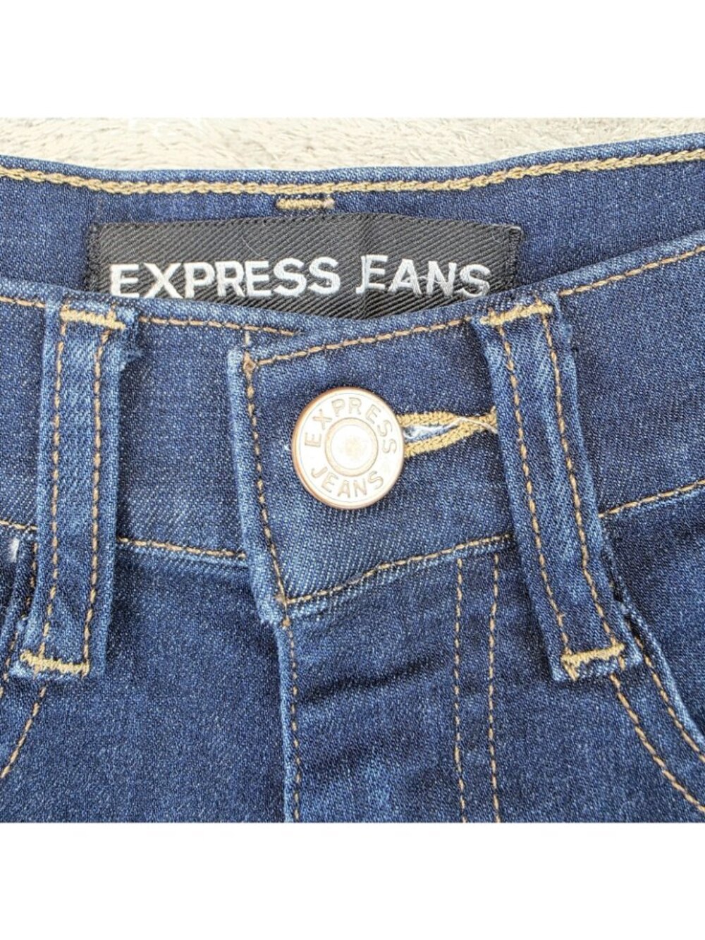 Express Jeans Shorts Womens 0 Blue Denim High Rise Cuffed Stretch Casual Summer - Picture 4 of 10